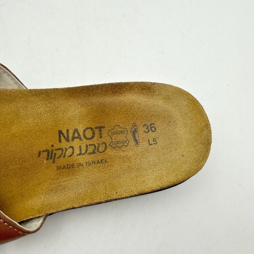 Naot Brown Leather Slide Sandals - Picture 11 of 14